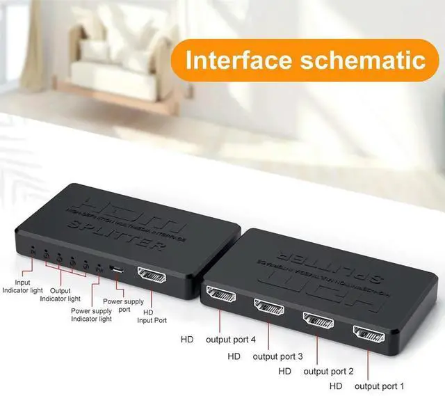 Alt view image 2 of 4 - 1 in 4 out 4K 2K HDMI-compatible Splitter for Xbox PS4 DVD PC Laptop 4x1 HDTV Switch HDMI-compatible Adapter HD Video Switcher