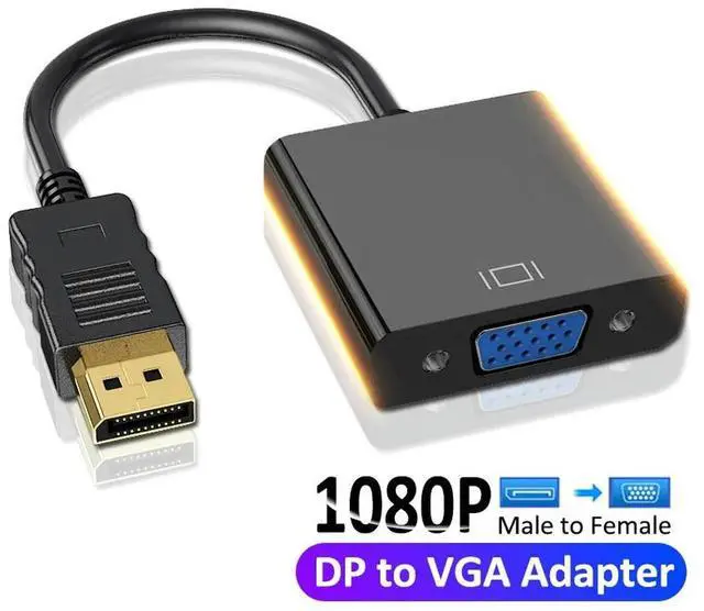 Main image of DisplayPort DP to VGA Adapter Cable Display Port For Laptop Projector DTV TV HDVD DP Male to VGA Female Converter Adapter Cable