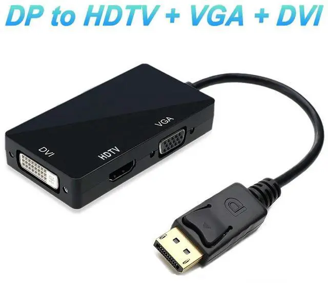 Main image of 3 IN1 Displayport DP TO HDMI-Compatible DVI VGA Adapter 1080P For Projector TV Laptop PC Display Port Converter Connector cable