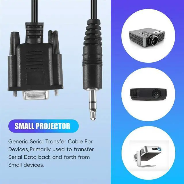Alt view image 2 of 3 - DB9 9 Pin VGA female cable ,DB 9 Female to TRS 3.5mm (1/8in) TRS Stereo Male Serial Data Cable-6 Feet