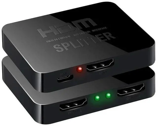 Main image of 1x2 4K HDMI-Compatible Splitter Switch 1 in 2 Out Video Distributor Amplifier Dual Display for Box PC Monitor Projector Laptop