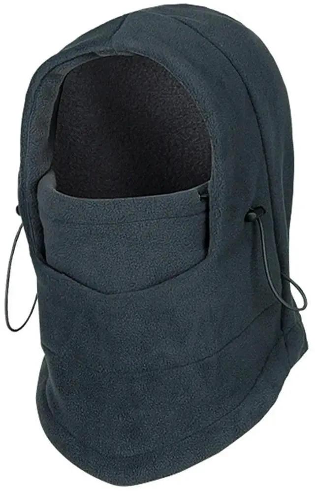 Alt view image 3 of 3 - Winter Balaclava Outdoor Warm Fleece Cycling Snowboard Hood Protection Hats Head Face Cover,Gray Rich