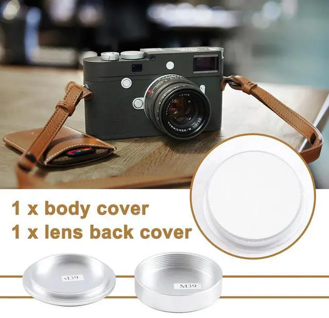 Alt view image 2 of 3 - Metal Body Cap And Lens Rear Cap Set For M39 Ltm Lsm Leica Screw Mount Mcm39SSilver Rich