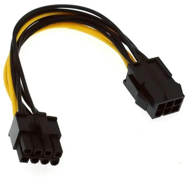 Alt view image 3 of 3 - PCI Express 8-pin powered GPU Video Card PCI-e 6-pin Male to 8-pin Female Converter, 20cm PCIe 6pin to 8pin Adapter