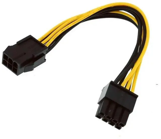 Alt view image 2 of 3 - PCI Express 8-pin powered GPU Video Card PCI-e 6-pin Male to 8-pin Female Converter, 20cm PCIe 6pin to 8pin Adapter
