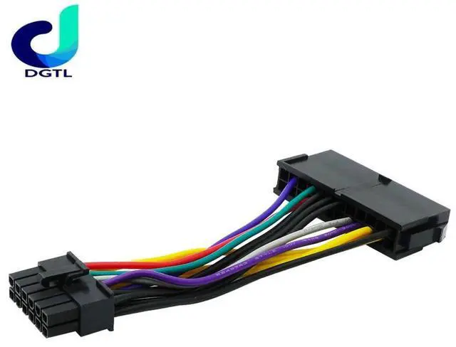 Alt view image 2 of 3 - 14cm 24Pin To 12Pin Power Cable ATX 24-Pin Female To 12-Pin Male PSU Converter Adapter For Q87H3 18AWG Computer Accessories