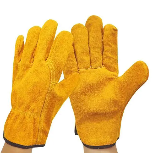 Alt view image 2 of 3 - Men's Winter Cowhide Cashmere Windproof Work Driver Gloves for Safety Protection 2008