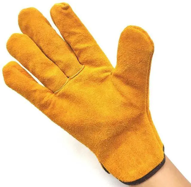 Alt view image 3 of 3 - Men's Winter Cowhide Cashmere Windproof Work Driver Gloves for Safety Protection 2008
