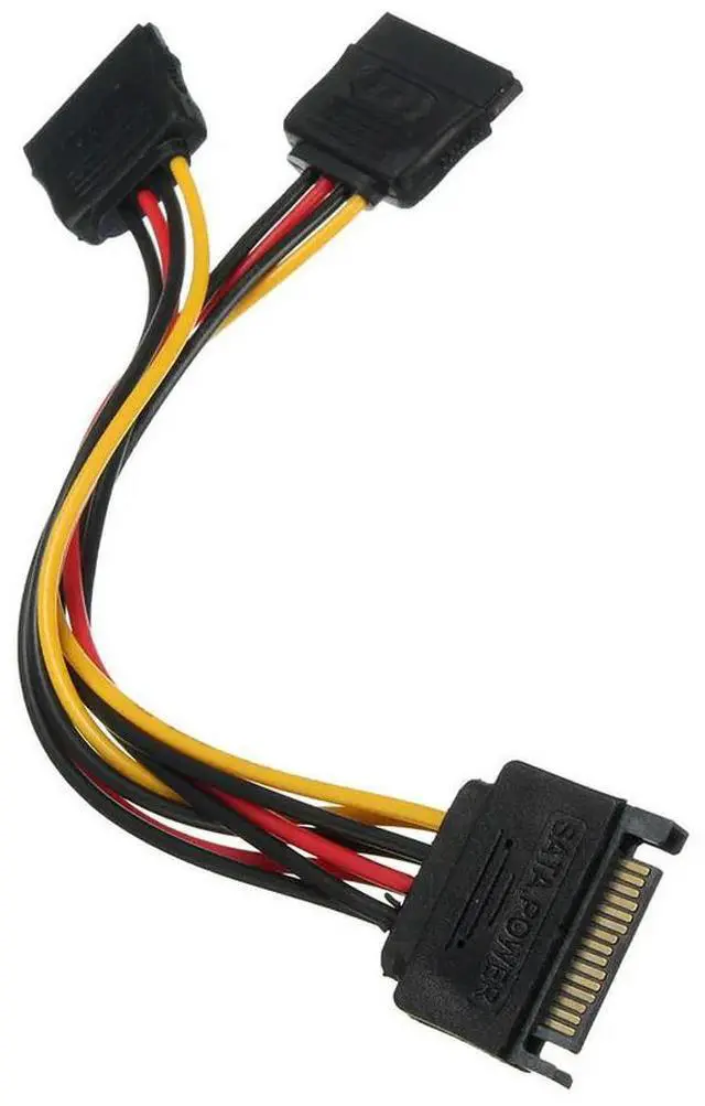 Alt view image 2 of 3 - SATA II Hard Disk Power 15Pin SATA Male To 2 Female 15Pin Power HDD Splitter Y 1 To 2 Extension Cable 20CM