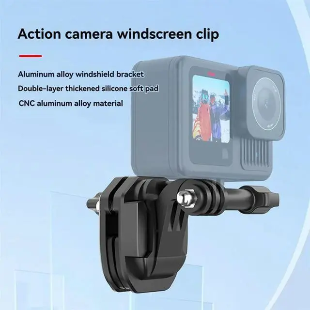 Alt view image 3 of 4 - For Gopro Hero12 Black Motorcycle Windshield Action Camera Mount Clip For Osmo Action 4 X4 Ace Pro And Other
