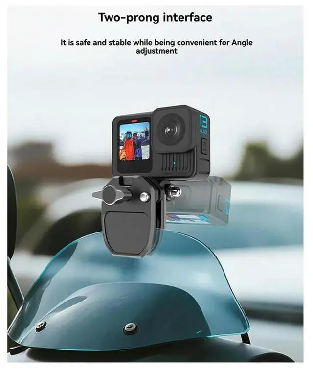Main image of For Gopro Hero12 Black Motorcycle Windshield Action Camera Mount Clip For Osmo Action 4 X4 Ace Pro And Other