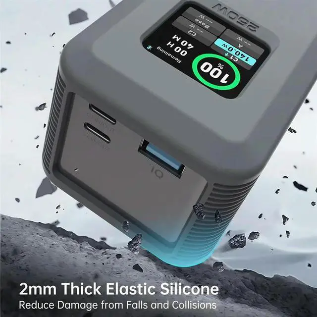 Alt view image 3 of 4 - For Anker Prime 250W Power Bank Silicone Case Portable Carrying Travel Case Holder With TF/SIM Card