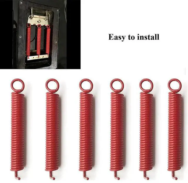 Main image of 6 in Pack Noiseless Tremolo Springs, Electric Guitar Bridge Spring, Fits FR, TS, NR, DP Style Guitars, Red Rich