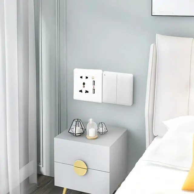 Main image of 2.1A Dual USB Wall Charger Socket Adapter Universial Power Outlet Panel wite Switch Rich