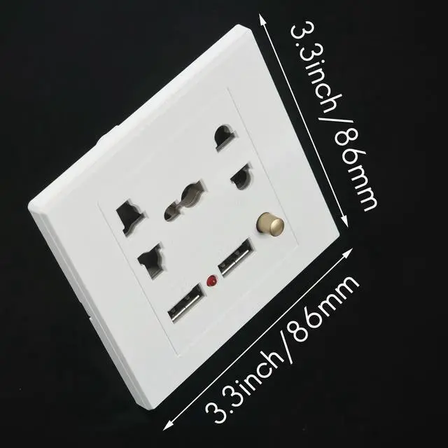Alt view image 2 of 3 - 2.1A Dual USB Wall Charger Socket Adapter Universial Power Outlet Panel wite Switch Rich