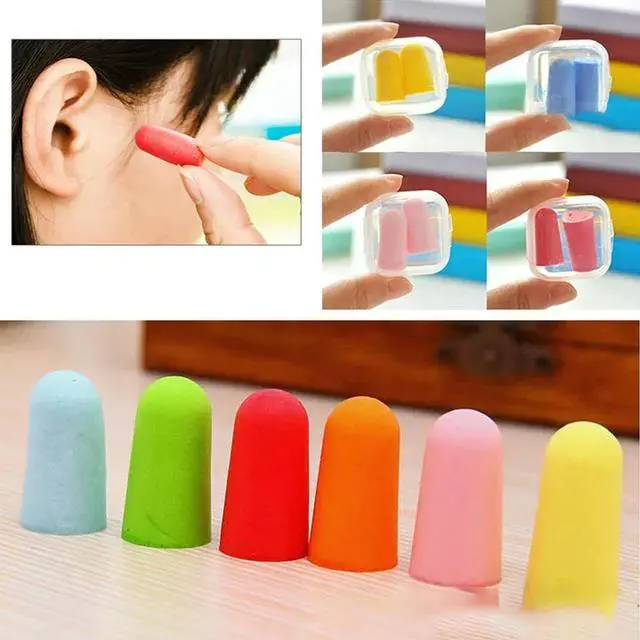 Alt view image 2 of 3 - Anti Sound Noise Protection Earplugs and Earmuffs for Snore, Sleep, Learning, Hunting - 10 Pairs Soft Foam Ear Protector for Kid