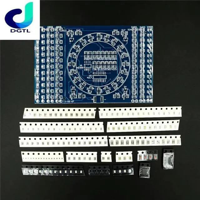 Main image of CD4017 Rotating LED SMD NE555 Soldering Practice Board DIY Kit Fanny Skill Training Electronic Suit