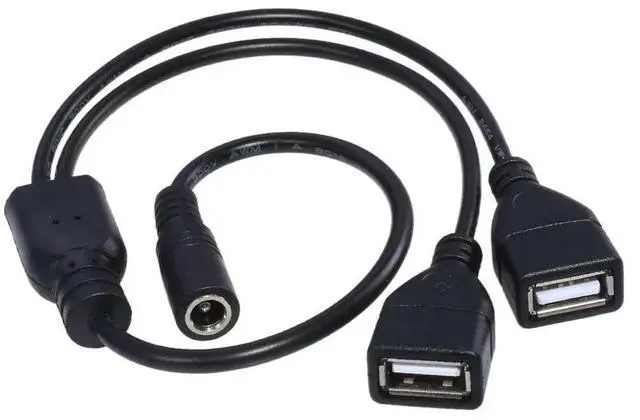 Main image of DC Cord 5.5*2.1mm Female to Dual USB Female Extension Cable Power Splitters Supply Adapter Charger Converter