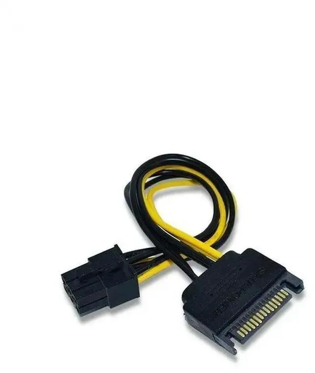 Main image of 15 pin to 6 pin graphics card cord, Desktop computer power SATA port 15p to 6p
