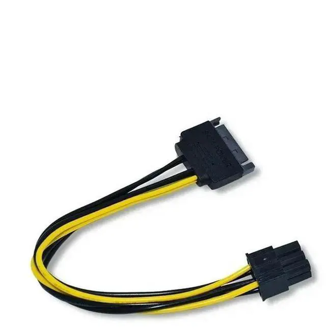 Alt view image 2 of 3 - 15 pin to 6 pin graphics card cord, Desktop computer power SATA port 15p to 6p