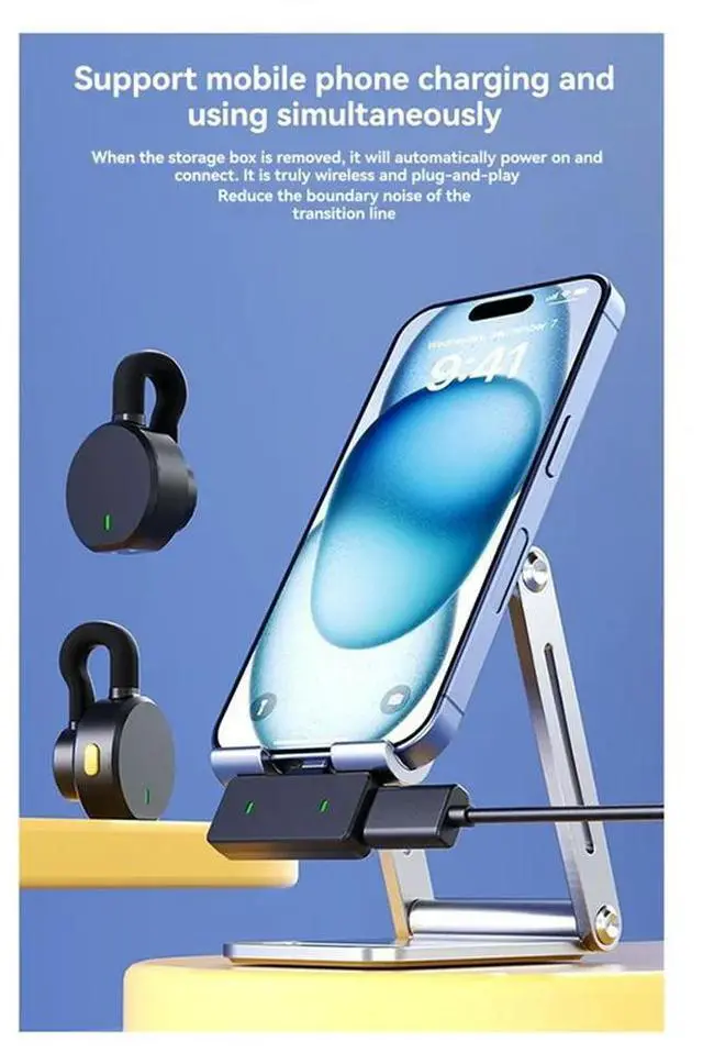 Alt view image 3 of 4 - Wireless Lavalier Microphone One-To-Two Portable Noise-Reduction Charging Case For Indoor And Outdoor Live