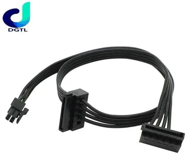 Main image of 1pc 45CM Mini 4 Pin To 2 Sata SSD Power Supply Cable for M410 M610 M415 B250