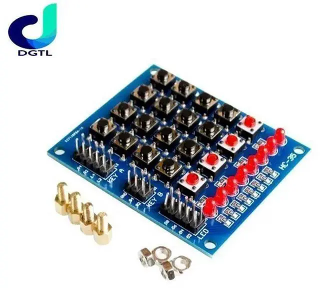 Main image of 4*4 Matrix Array/Matrix Keyboard 16 Key Membrane Switch Keypad for+4 Separate keyboard + 8 Separate LED