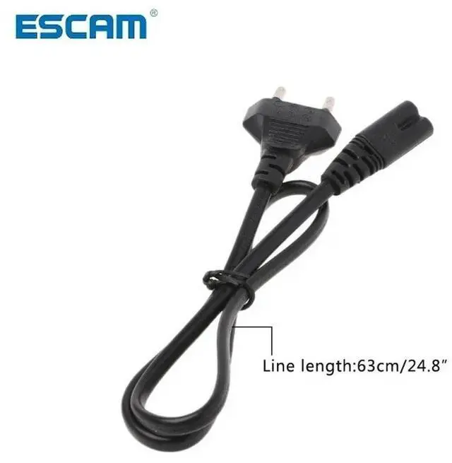 Alt view image 3 of 3 - 1pc 0.6M 2ft Wire Conductor Power Cord For Desktop Laptop Prong Pin AC EU Power Cable