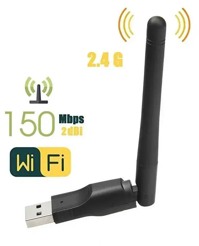 Alt view image 3 of 3 - Mini Wi-fi Dongle 150M 802.11 B/g/n LAN Adapter with Rotatable Antenna for Laptop PC USB 2.0 WiFi Wireless Network Card
