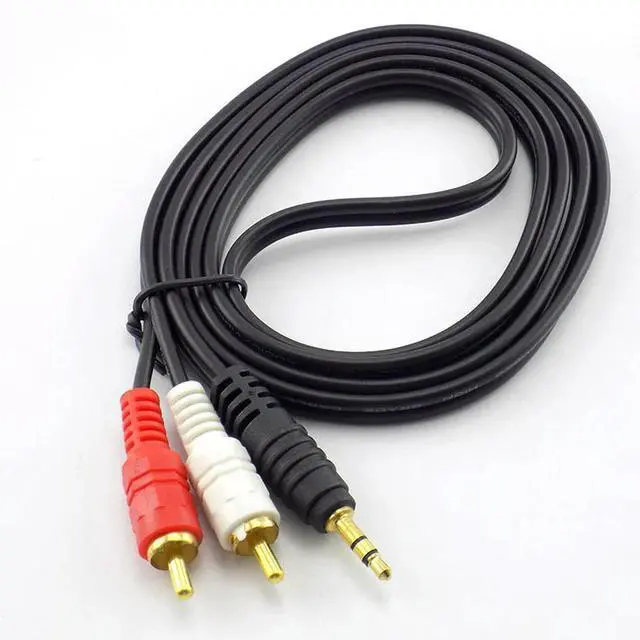 Alt view image 2 of 3 - 3.5mm Plug Jack Connector to 2 RCA Male Music Stereo Audio Adapter Cable Audio AUX Line for Mp3 Phones TV Sound Speakers E14