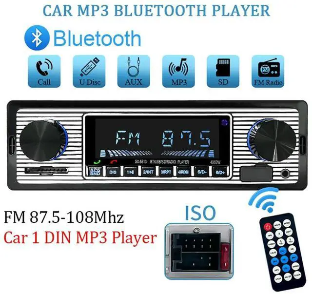 Alt view image 2 of 4 - Car Radio Audio Player 1 Din Bluetooth Stereo Hands-Free Calling Player FM Receiver