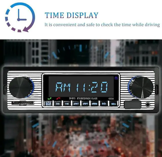 Alt view image 3 of 4 - Car Radio Audio Player 1 Din Bluetooth Stereo Hands-Free Calling Player FM Receiver