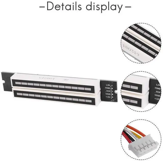 Alt view image 2 of 3 - Dual 12 Music Level Indicator LED Spectrum VU Meter Amplifier Lamps Light Speed Adjustable Board for MP3 DC 7-12V(Finis) Rich