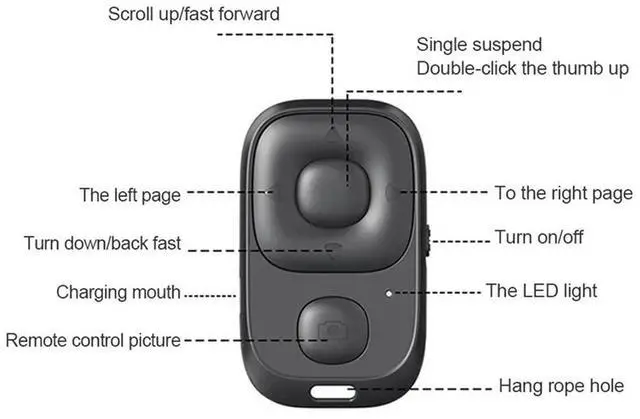 Alt view image 3 of 4 - 1PC Rechargeable Wireless Bluetooth Controller Self-Timer Remote Control For Phone Selfie