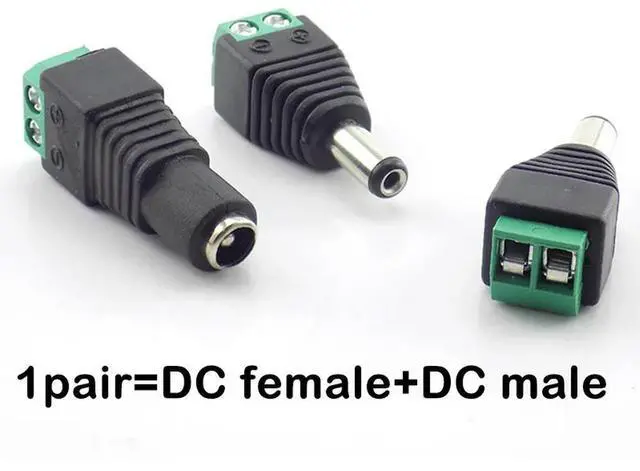 Main image of 1 pair DC Power plug female+ male Connector jack Coax Cat5 To Bnc adapter Av BNC UTP for CCTV Camera Video Balun LED Lamp Strip