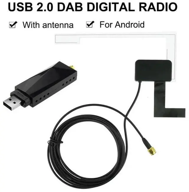 Alt view image 4 of 4 - Radio Tuner+ DAB USB 5V Dongle Receiver 170-240Mhz Car Audio Adapter FM Transmitter Box For Android 5.1 Above Vehicles