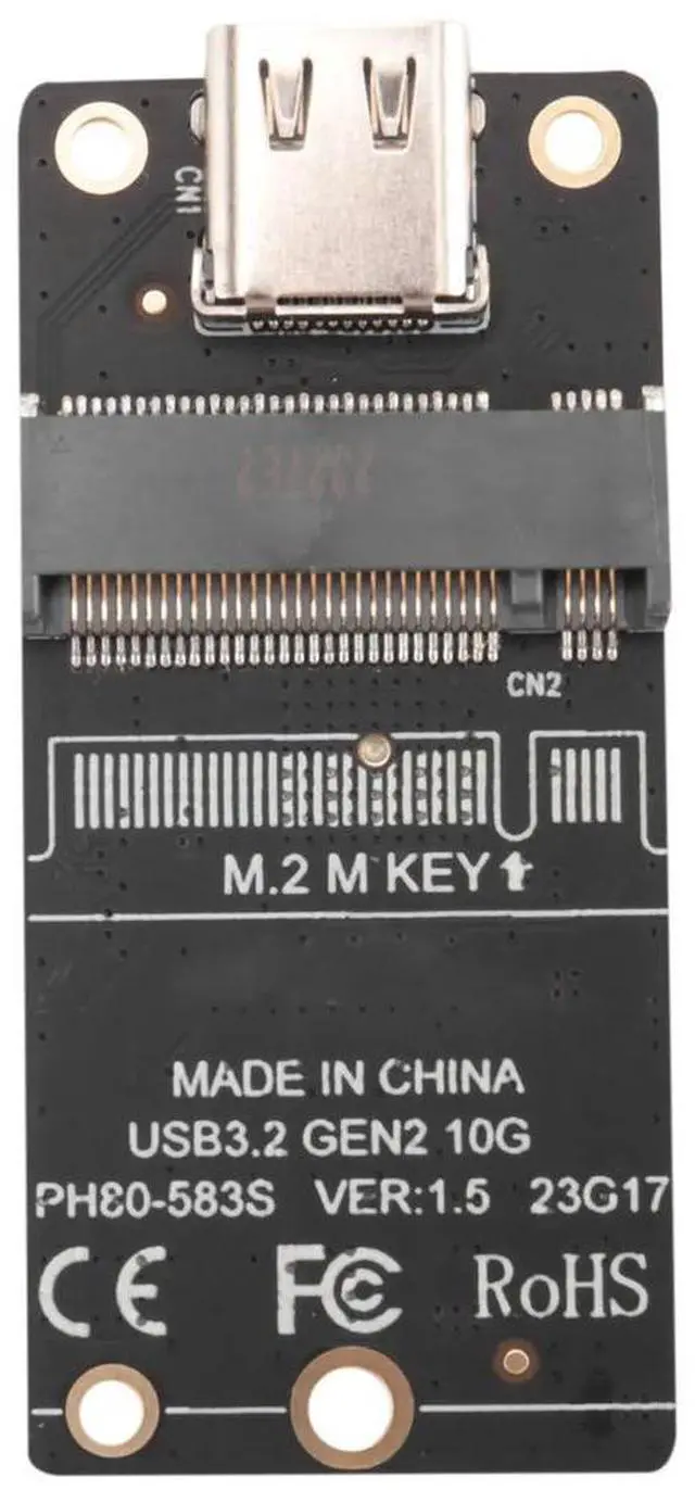 Alt view image 3 of 3 - M.2 to Type-C SSD Enclosure Adapter M2 NVME HDD Enclosure Interposer Board JMS583 Chip 10Gbps Support 2230 2242 2260 SSD