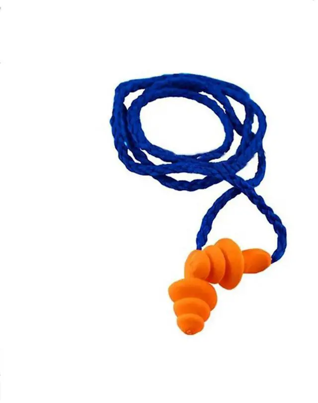 Alt view image 3 of 3 - 10Pcs/lot Soft Silicone Corded Ear Plugs Ears Protector Reusable Hearing Protection Noise Reduction Earplugs Earmuff Sleep
