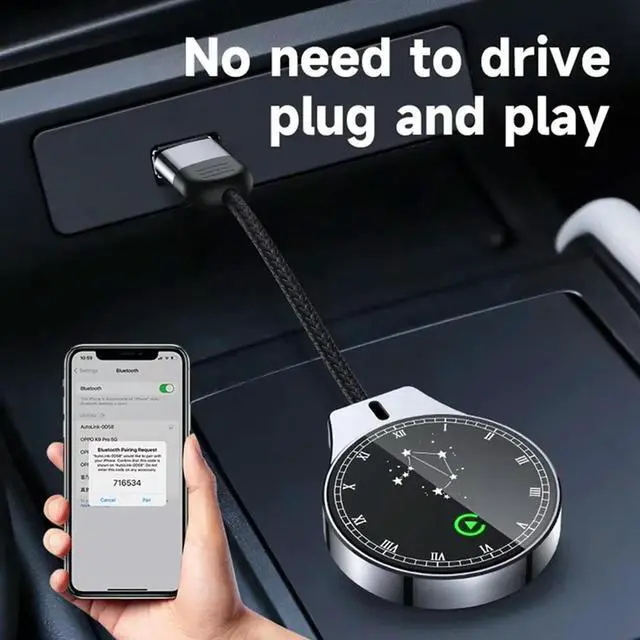 Alt view image 4 of 4 - Carplay Cellphone Wired To Wireless Carplay 2 In 1 Auto Mini Adapter 5G/Connetion