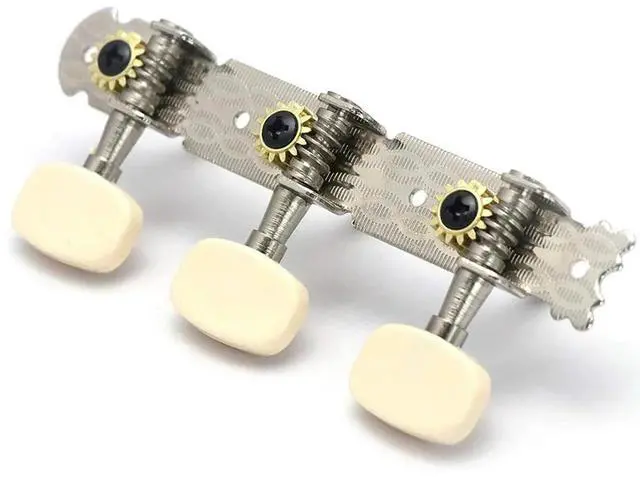 Alt view image 2 of 3 - Vintage Guitar Tuning Pegs Gold Plated Machine Heads Tuning Keys Tuners Single Hole for Classical Guitar 3L 3R Rich