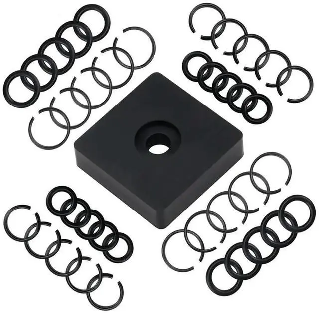 Alt view image 3 of 3 - 10Set 1/2in&10Set 3/8in Impact Retaining Ring Clip Friction Ring+ O-Ring,Retainer Impact Lock Ring Anvil Install Tool Rich