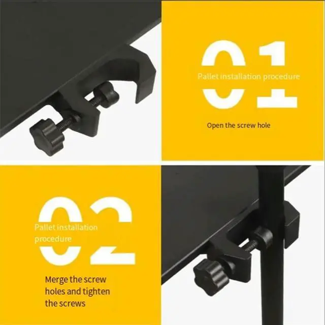 Alt view image 2 of 3 - Microphone Stand Tray Mount Clamp on Rod Holders, Microphone Stand Desk with 24X17.5cm (Stand NOT Included) Rich