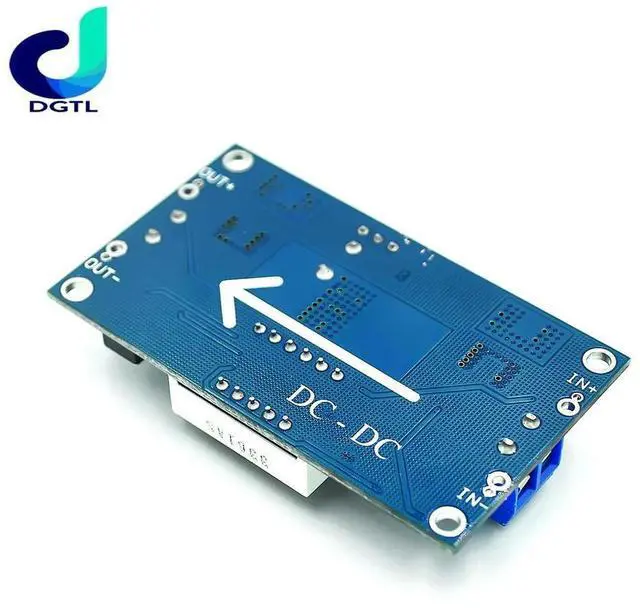 Alt view image 3 of 3 - 5A High power 75W DC-DC adjustable step-down regulated power supply module with voltmeter display