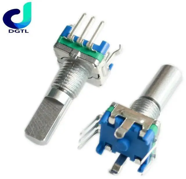 Alt view image 2 of 2 - 5ocs ,Rotary encoder,code switch/EC11/ audio digital potentiometer,with switch,5Pin, handle length 20mm