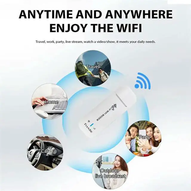 Alt view image 2 of 4 - 4G LTE Router Portable USB Modem With Antennas,150Mbps High Speed Hotspot,Supports 10 Devices