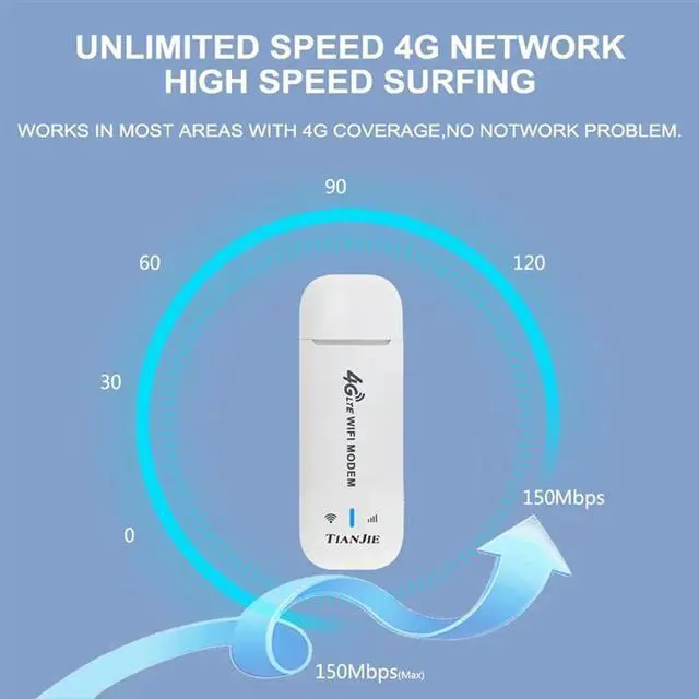 Alt view image 3 of 4 - 4G LTE Router Portable USB Modem With Antennas,150Mbps High Speed Hotspot,Supports 10 Devices