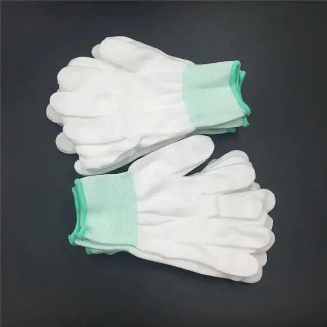 Alt view image 3 of 3 - 5Pairs Garden Gloves White Cotton Gardening Work Construction Woodworking Hand Household