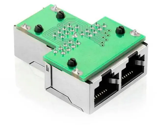 Alt view image 2 of 3 - Ethernet Adapter Lan Cable Extender Splitter for Internet Connection Cat5 RJ45 Splitter Coupler Contact Modular Plug