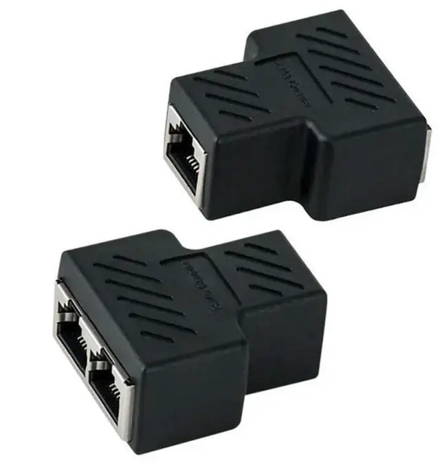 Alt view image 3 of 3 - Ethernet Adapter Lan Cable Extender Splitter for Internet Connection Cat5 RJ45 Splitter Coupler Contact Modular Plug