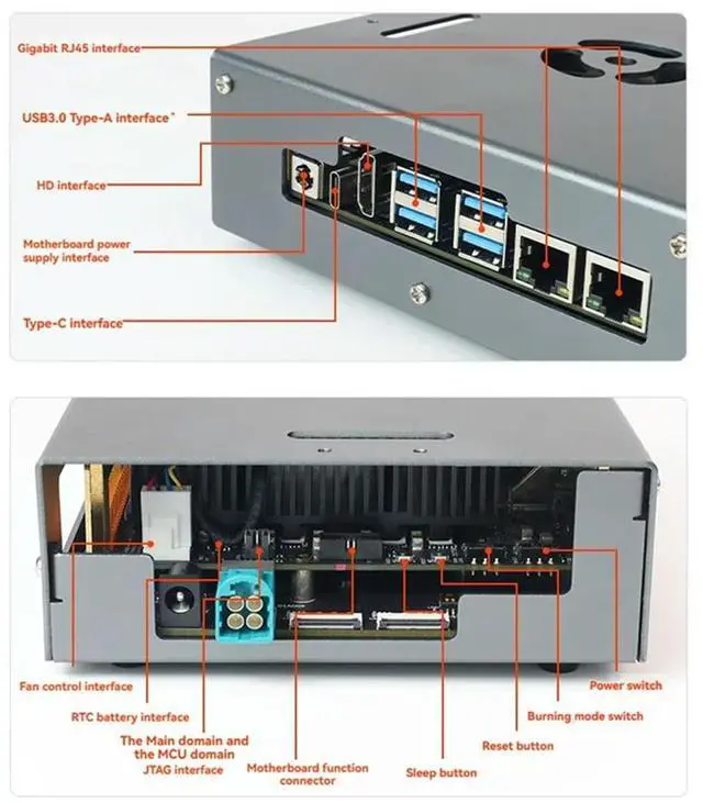 Main image of Supports Install Camera For RDK S100 Development Board For D-Robotics For RDK S100 Aluminum Alloy Shell Passive Cooling